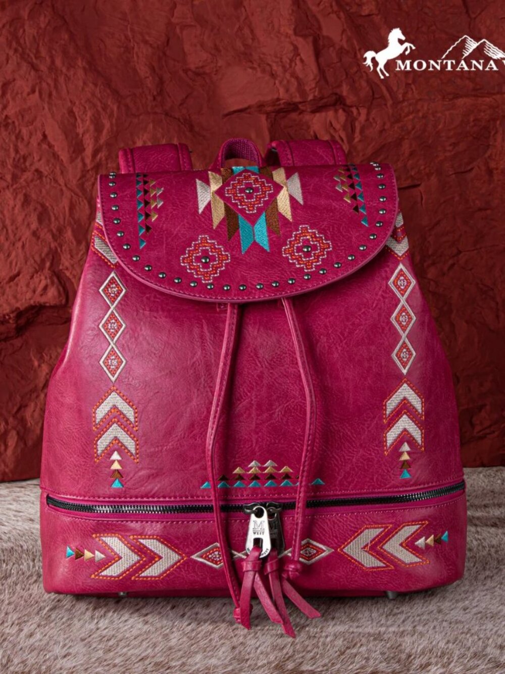 Montana West Embroidered Collection Backpack Pink NWT